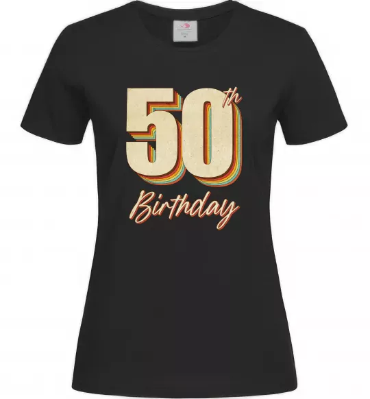 Жіноча футболка 50th Birthday Чорний фото