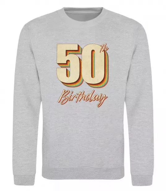 Свитшот 50th Birthday Серый меланж фото