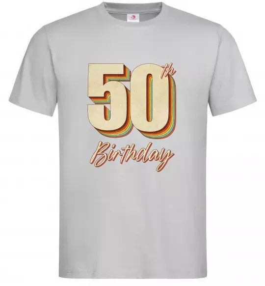 Чоловіча футболка 50th Birthday Сірий фото