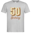 Чоловіча футболка 50th Birthday Сірий фото