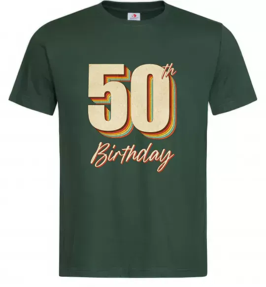 Чоловіча футболка 50th Birthday Темно-зелений фото