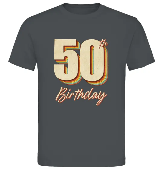 Чоловіча футболка 50th Birthday Графіт фото