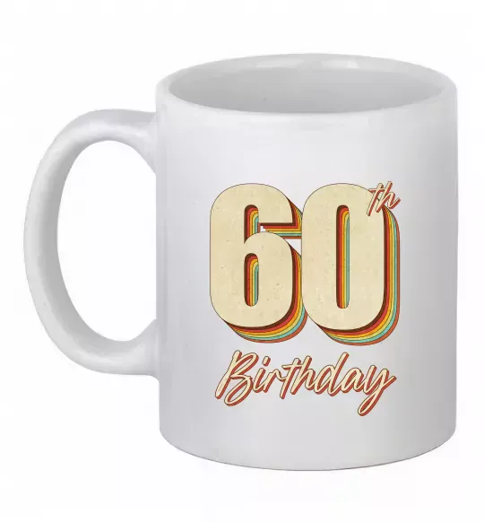 Чашка керамическая 60th Birthday Белый фото