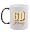 Чашка с цветной ручкой 60th Birthday Серебро фото