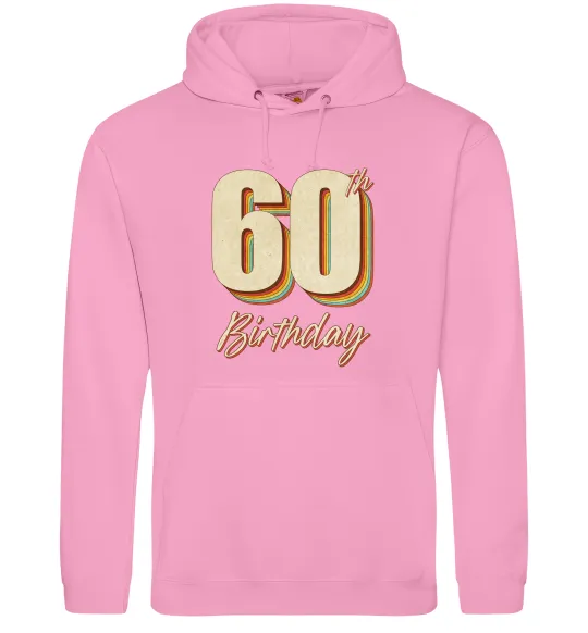 Чоловіча толстовка (худі) 60th Birthday Рожевий фото