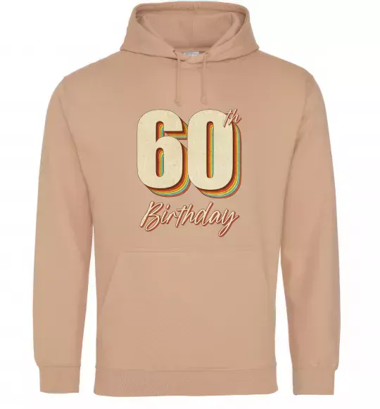 Мужская толстовка (худи) 60th Birthday Песочный фото