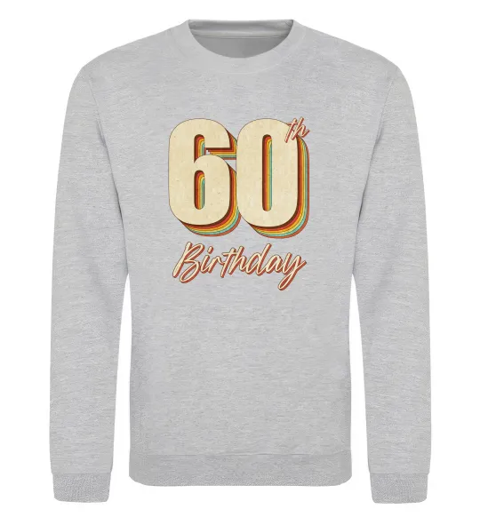 Свитшот 60th Birthday Серый меланж фото