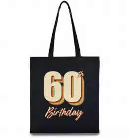 Эко-сумка 60th Birthday Черный фото