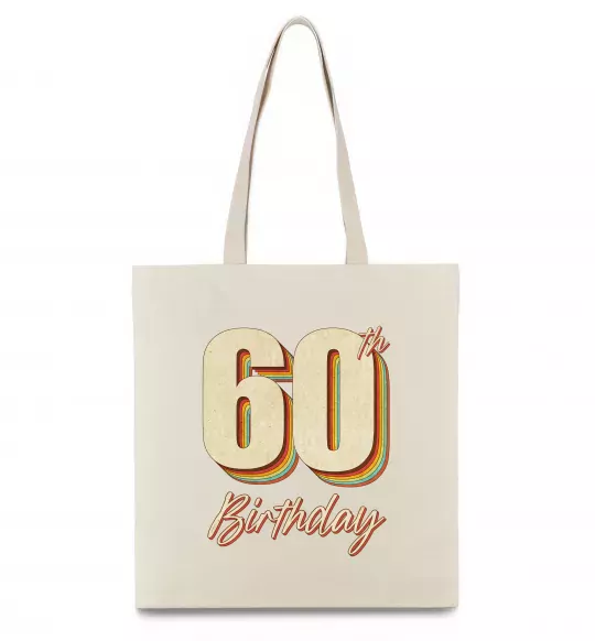 Еко-сумка 60th Birthday Бежевий фото