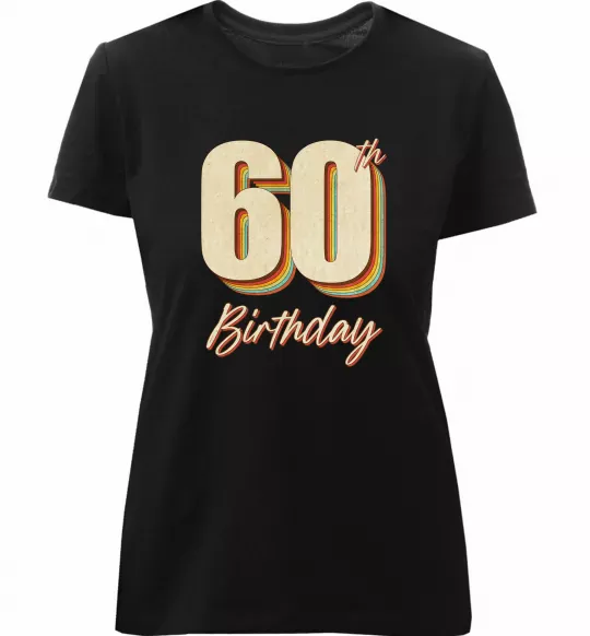 Жіноча преміум футболка 60th Birthday Чорний фото