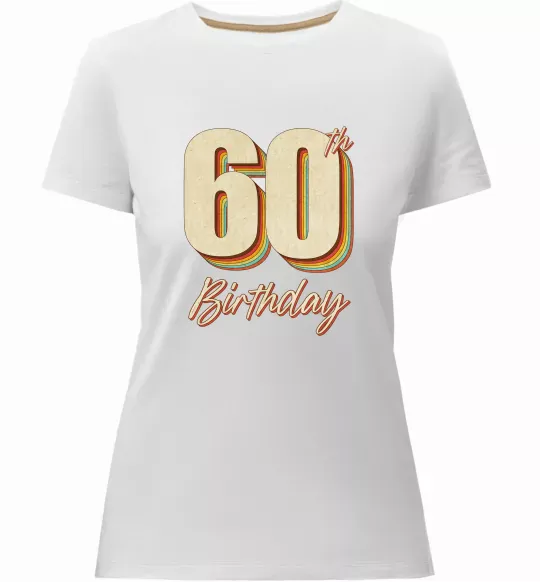 Жіноча преміум футболка 60th Birthday Білий фото
