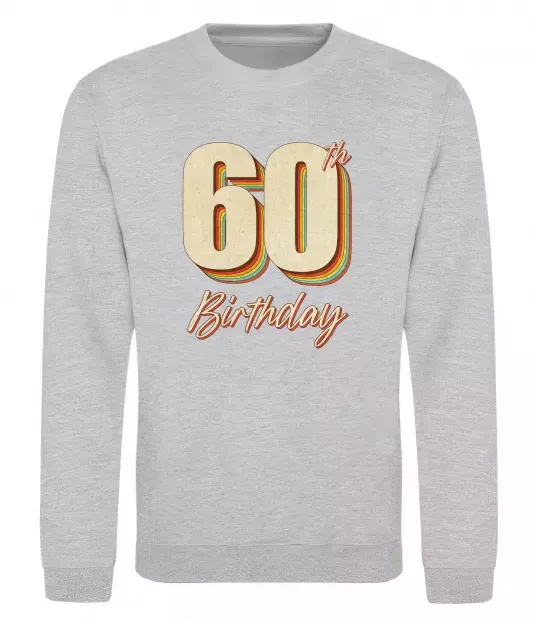 Світшот 60th Birthday Сірий меланж фото