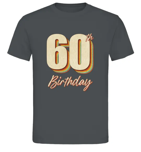 Чоловіча футболка 60th Birthday Графіт фото