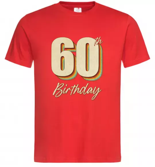 Чоловіча футболка 60th Birthday Червоний фото