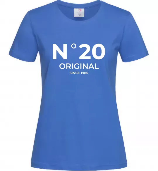 Женская футболка №20 original since Ярко-синий фото