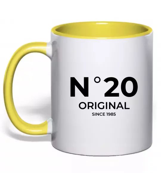 Чашка с цветной ручкой №20 original since Солнечно желтый фото