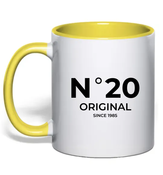 Чашка с цветной ручкой №20 original since Лимонный фото