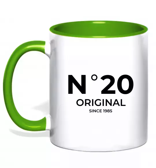 Чашка с цветной ручкой №20 original since Зеленый фото