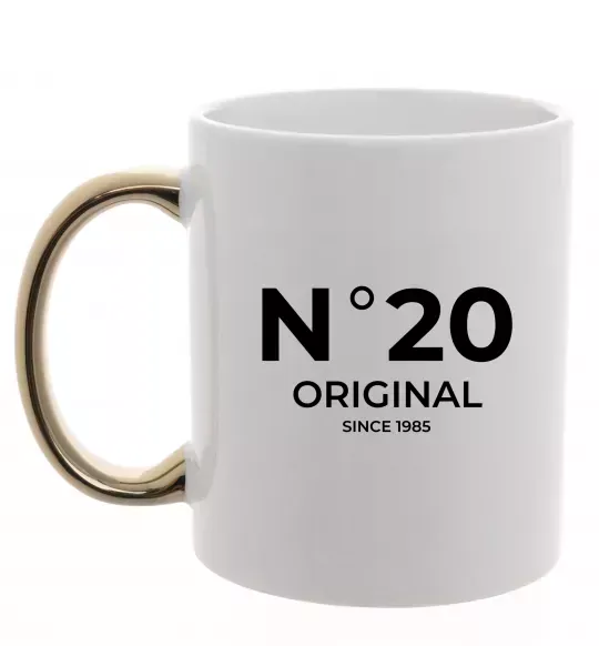 Чашка с цветной ручкой №20 original since Золото фото