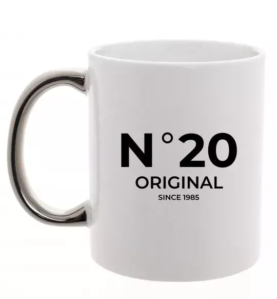 Чашка с цветной ручкой №20 original since Серебро фото