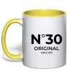 Чашка с цветной ручкой №30 original since Лимонный фото