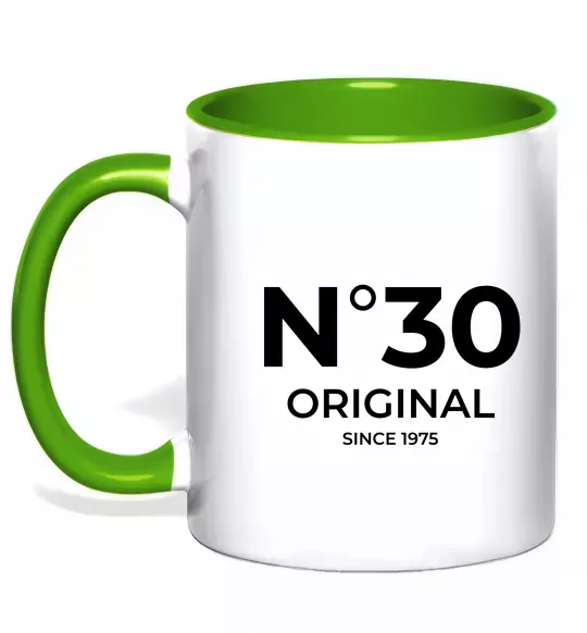 Чашка з кольоровою ручкою №30 original since Зелений фото