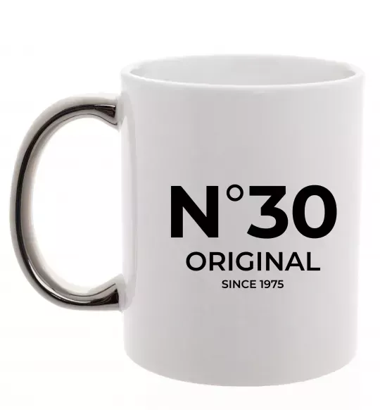 Чашка з кольоровою ручкою №30 original since Срібло фото