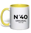 Чашка с цветной ручкой №40 original since Лимонный фото