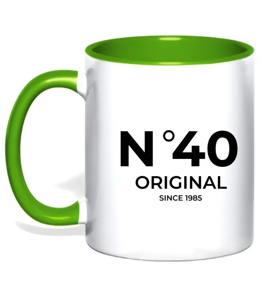 Чашка с цветной ручкой №40 original since Лаймовый фото
