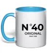 Чашка с цветной ручкой №40 original since Голубой фото