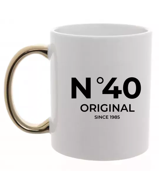 Чашка с цветной ручкой №40 original since Золото фото