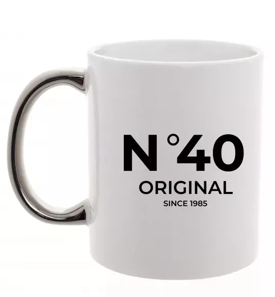 Чашка с цветной ручкой №40 original since Серебро фото