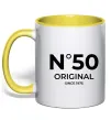 Чашка с цветной ручкой №50 original since Солнечно желтый фото