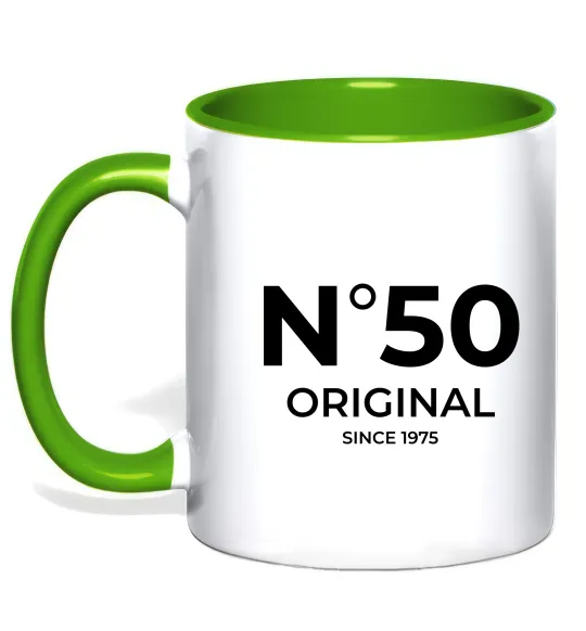 Чашка с цветной ручкой №50 original since Лаймовый фото