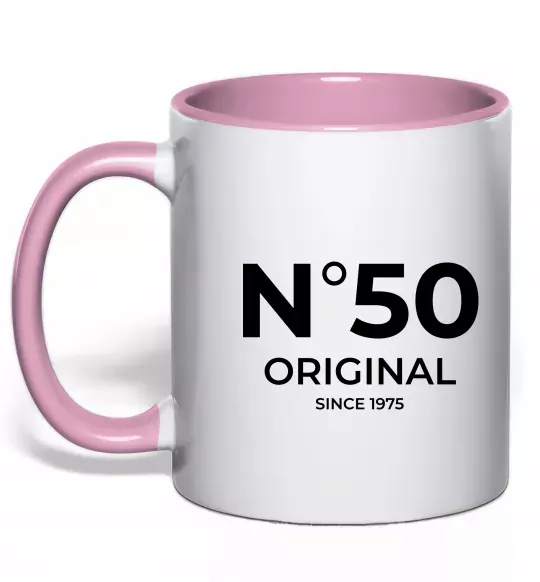 Чашка с цветной ручкой №50 original since Нежно розовый фото