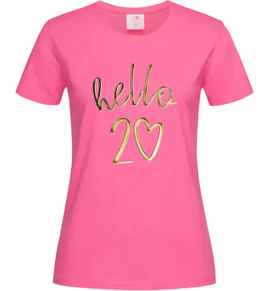 Женская футболка Hello 20 Ярко-розовый фото