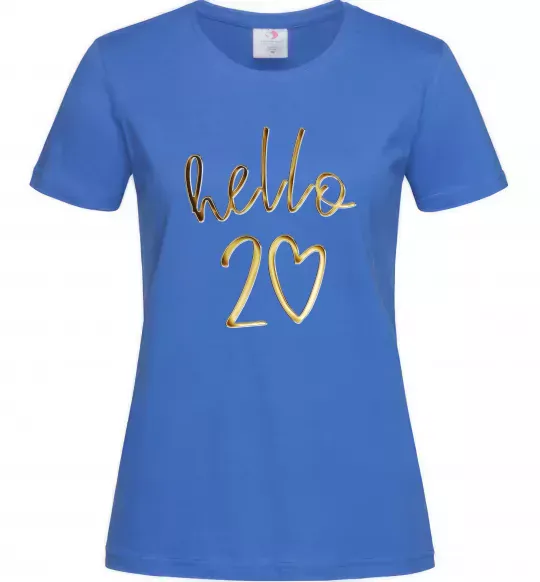 Женская футболка Hello 20 Ярко-синий фото