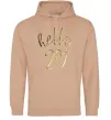 Мужская толстовка (худи) Hello 20 Песочный фото