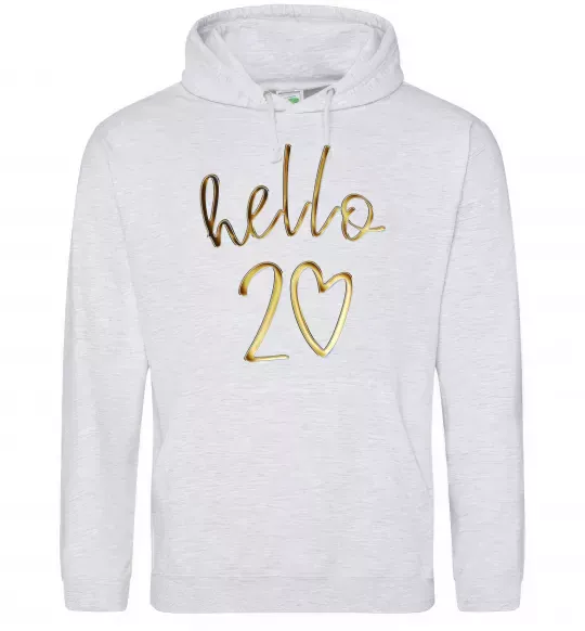 Жіноча толстовка (худі) Hello 20 Сірий меланж фото