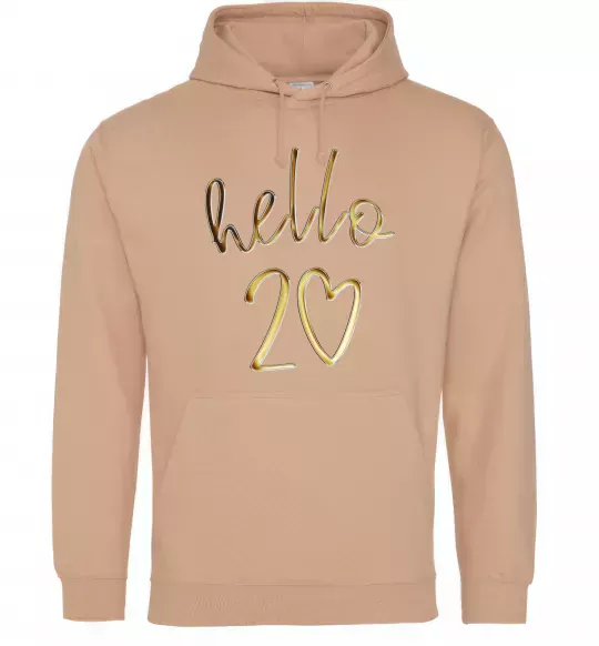 Жіноча толстовка (худі) Hello 20 Пісочний фото