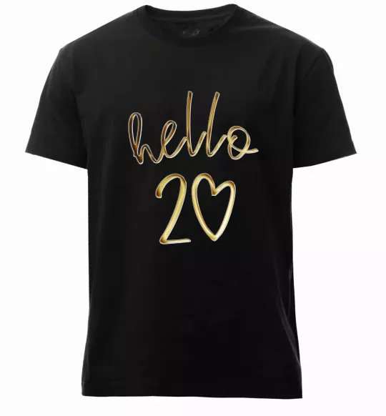 Мужская премиум футболка Hello 20 Черный фото