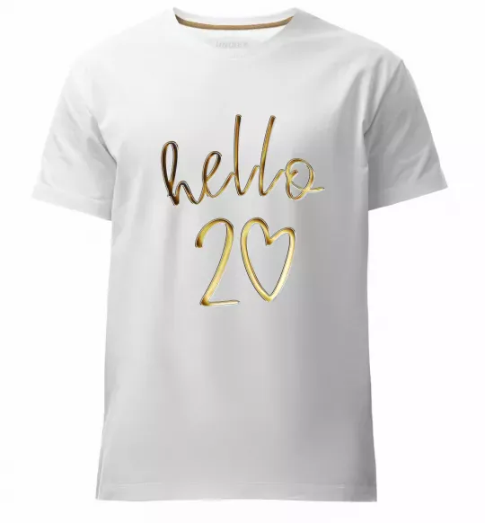 Мужская премиум футболка Hello 20 Белый фото