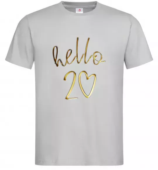 Чоловіча футболка Hello 20 Сірий фото
