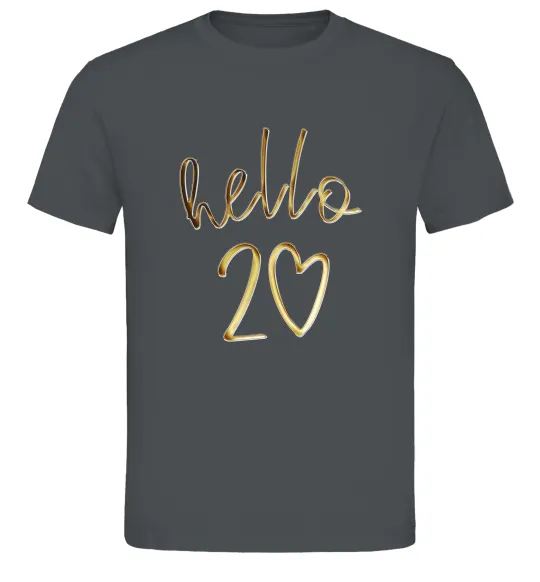 Чоловіча футболка Hello 20 Графіт фото