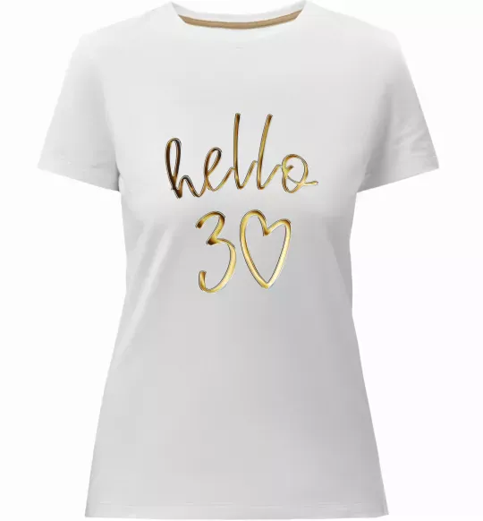 Женская премиум футболка Hello 30 Белый фото