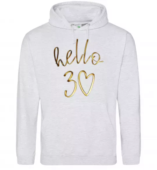 Мужская толстовка (худи) Hello 30 Серый меланж фото