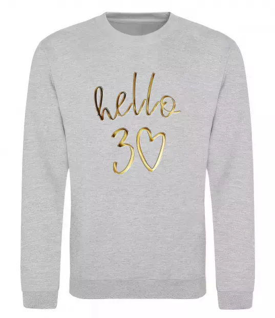 Світшот Hello 30 Сірий меланж фото