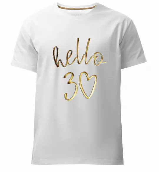 Мужская премиум футболка Hello 30 Белый фото