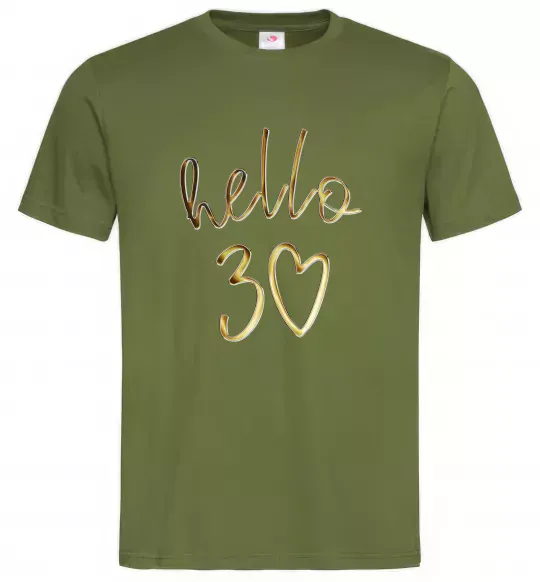Мужская футболка Hello 30 Оливковый фото