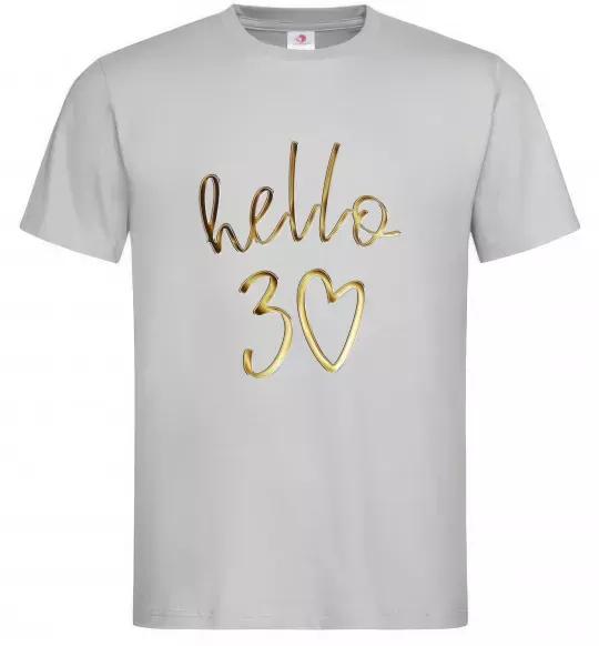 Мужская футболка Hello 30 Серый фото